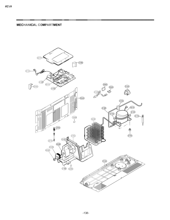 MECHANICAL COMPARTMENT Diagram and Parts List for LSC23924ST ASTCNA1 LG Refrigerator