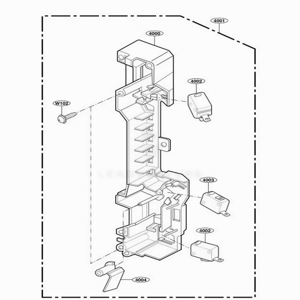 Latch Board Parts Diagram and Parts List for 86012 AWHESEA LG Range