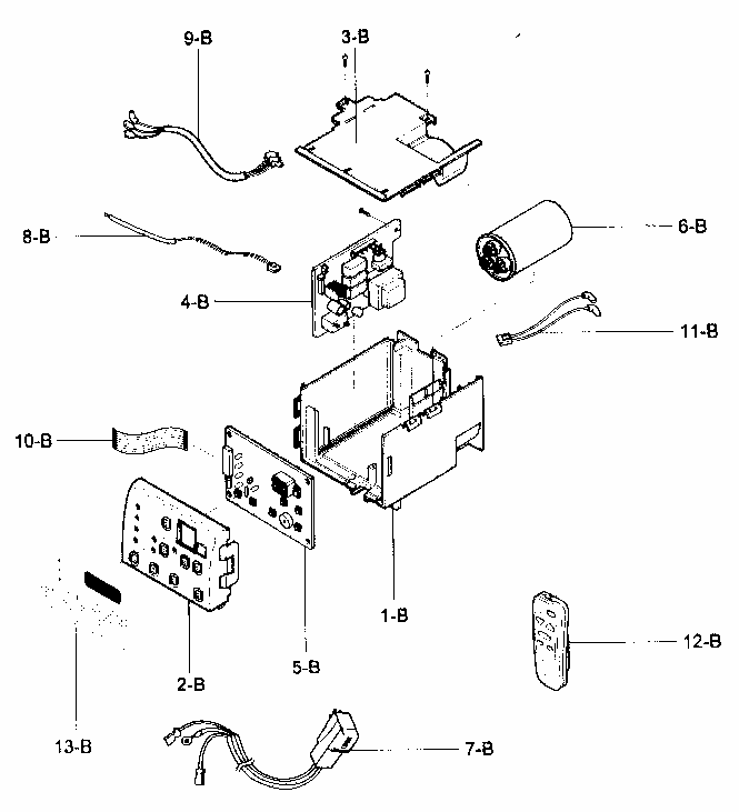 Control Box Assy Diagram and Parts List for 58075121500  Kenmore Air Conditioner