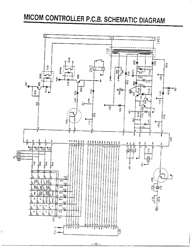 Controller P.c.b. Schematic Diagram Diagram and Parts List for MA-880MW  LG Microwave