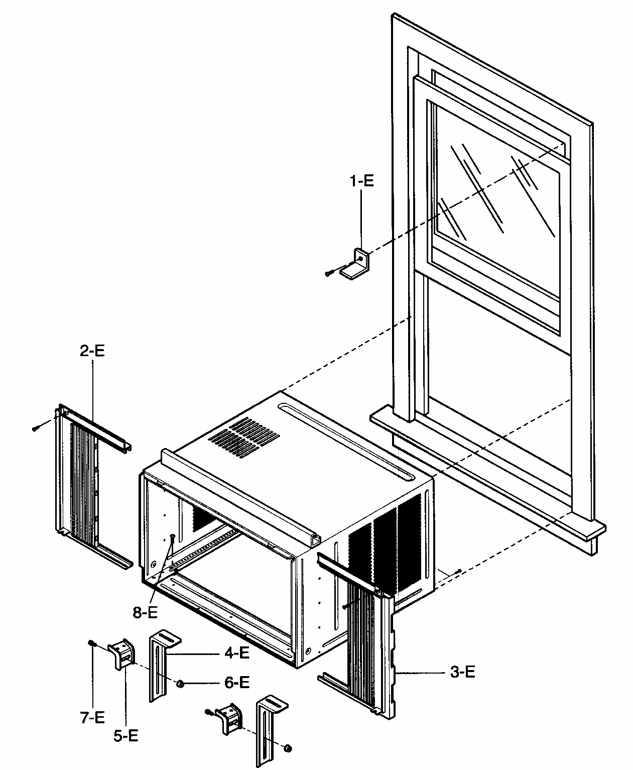 Installation Kit Assy Diagram and Parts List for 58075251700  Kenmore Air Conditioner