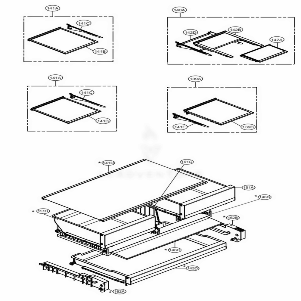 Refrigerator Parts Diagram and Parts List for LFXS28968S ASTCNA0 LG Refrigerator