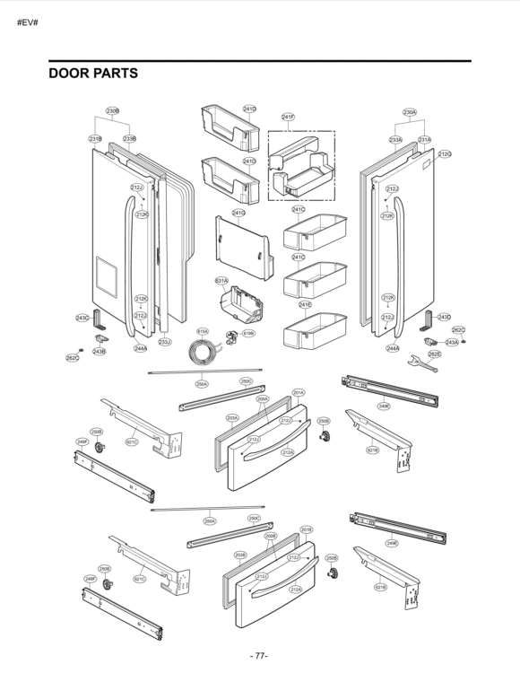 DOOR PARTS Diagram and Parts List for LMX25988SW LMX25988SW /00 LG Refrigerator