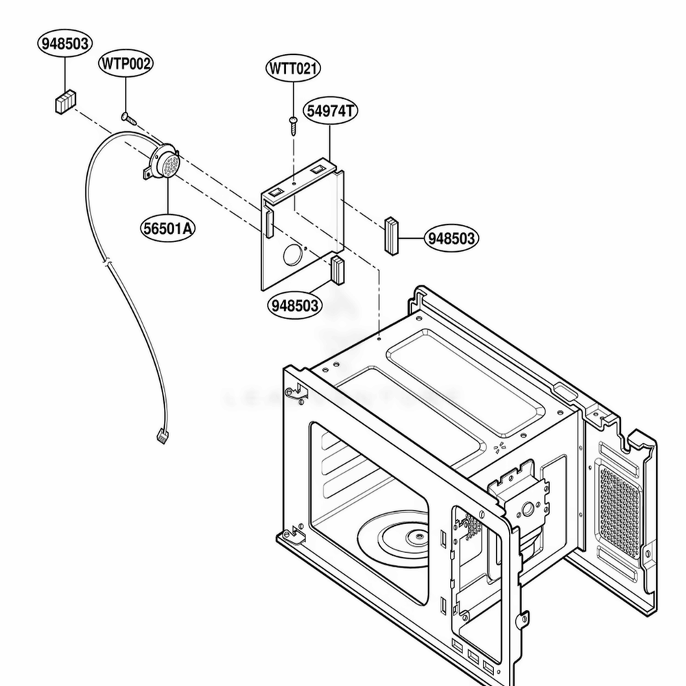Sensor Parts Diagram and Parts List for JES1351WB AM1EGEU LG Wall Oven