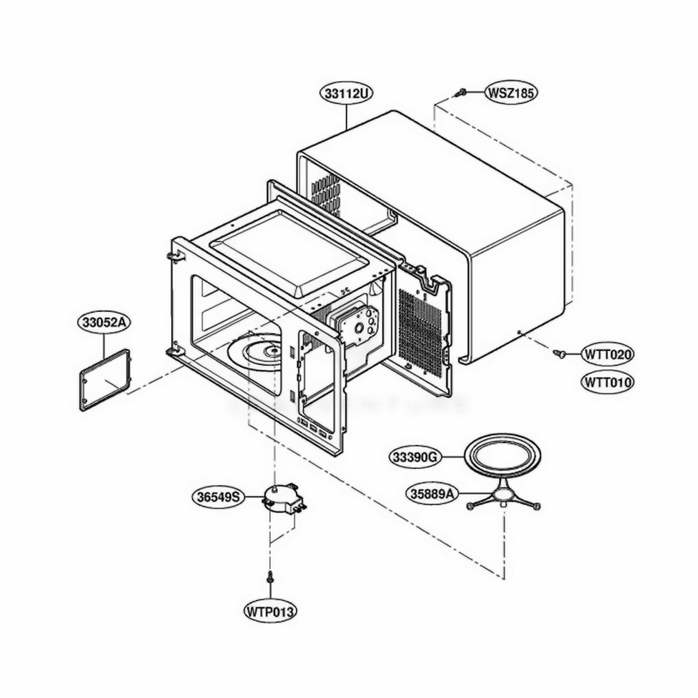 Oven Cavity Parts Diagram and Parts List for YMT4140SKQ AW1EWPC LG Wall Oven