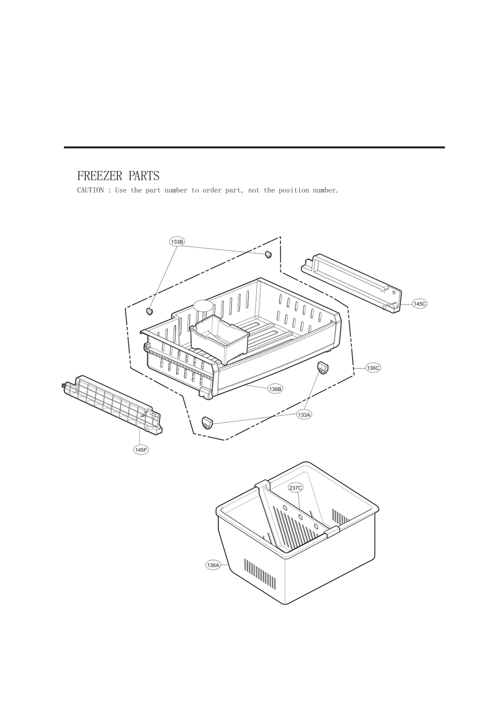 Freezer Parts Diagram and Parts List for GC-B258VKNM ASBCNA0 LG Refrigerator