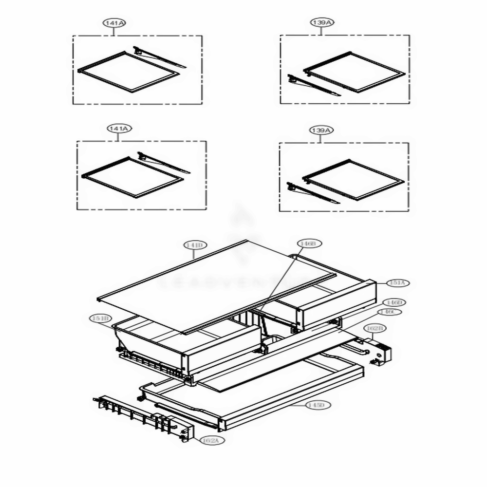 Refrigerator Parts Diagram and Parts List for LFXC22526S ASTCNA0 LG Refrigerator
