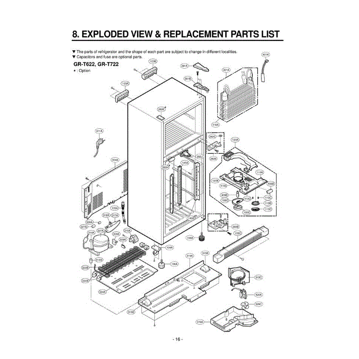 Section 2 Diagram and Parts List for LRTB2023BS ABICLGN LG Refrigerator