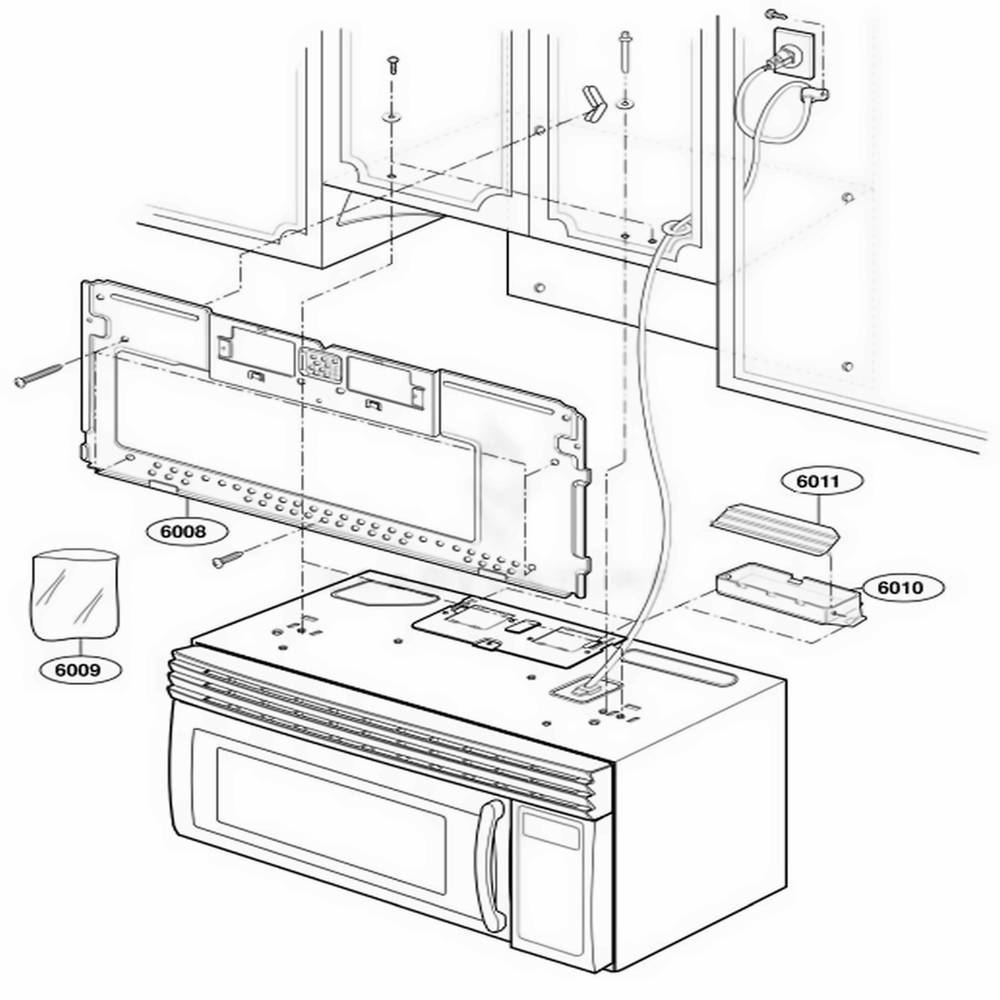 Installation Parts Diagram and Parts List for LMV1921SS AS1EGSC LG Range