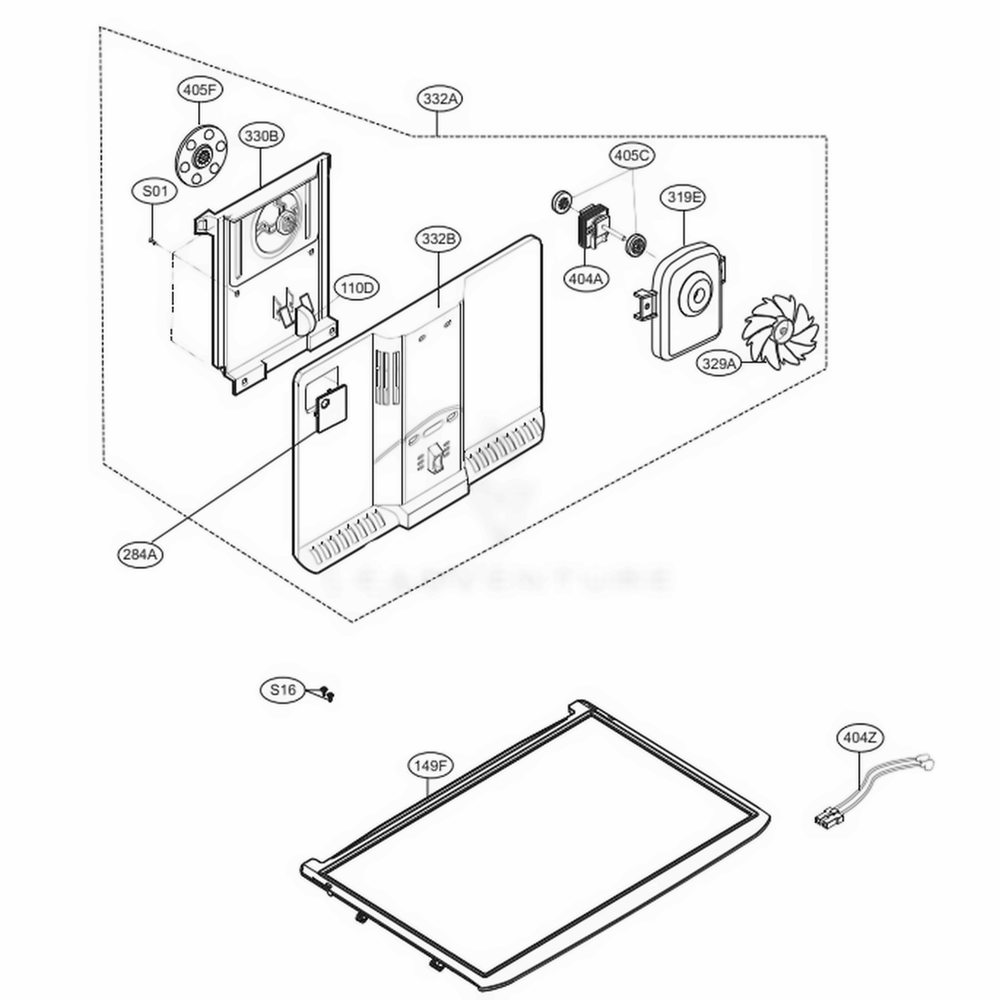 Freezer Parts Diagram and Parts List for 78039 AWBCSE8 LG Refrigerator