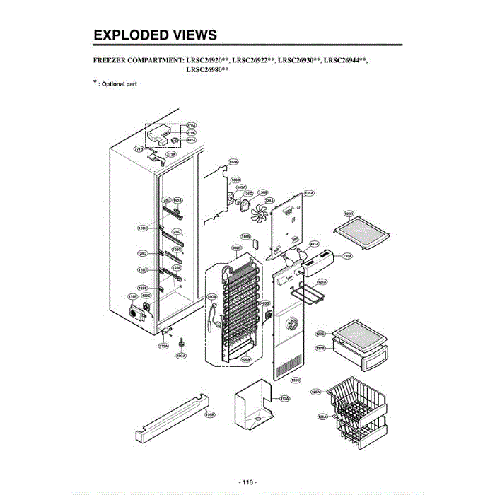 Section 7 Diagram and Parts List for LRSC26944SW ASWCLGA LG Refrigerator