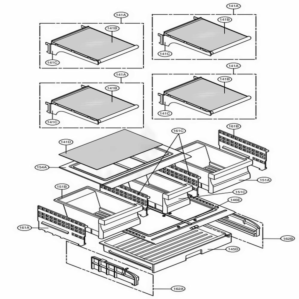 Refrigerator Parts Diagram and Parts List for LFC25776ST ASTCNA5 LG Refrigerator