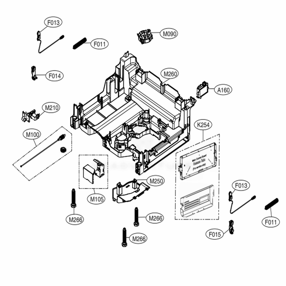 Base Assembly Diagram and Parts List for LDT6809SS ASSESNA LG Dishwasher