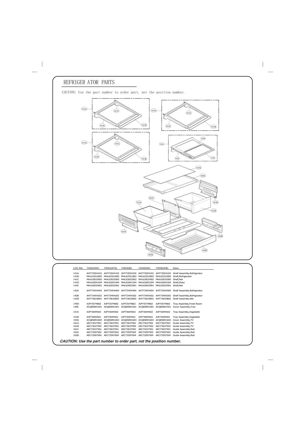 Refrigerator Diagram and Parts List for GC-L288GSXM ANSCSE1 LG Refrigerator