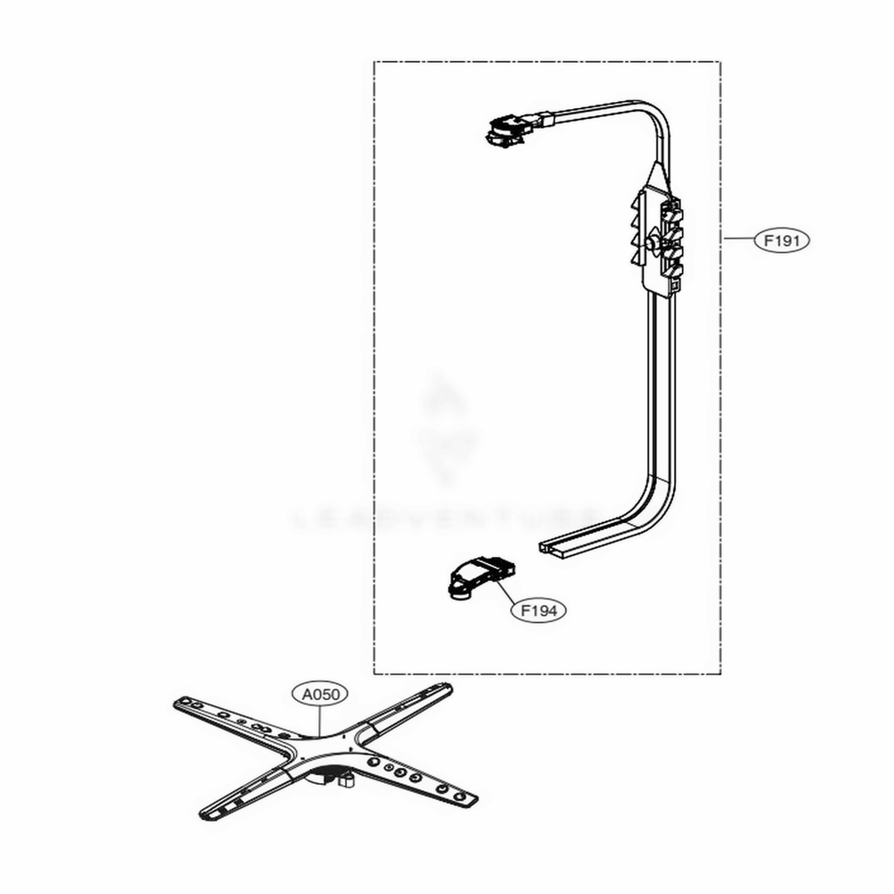 Water Guide Assembly Diagram and Parts List for 14355 ASSESEU LG Dishwasher