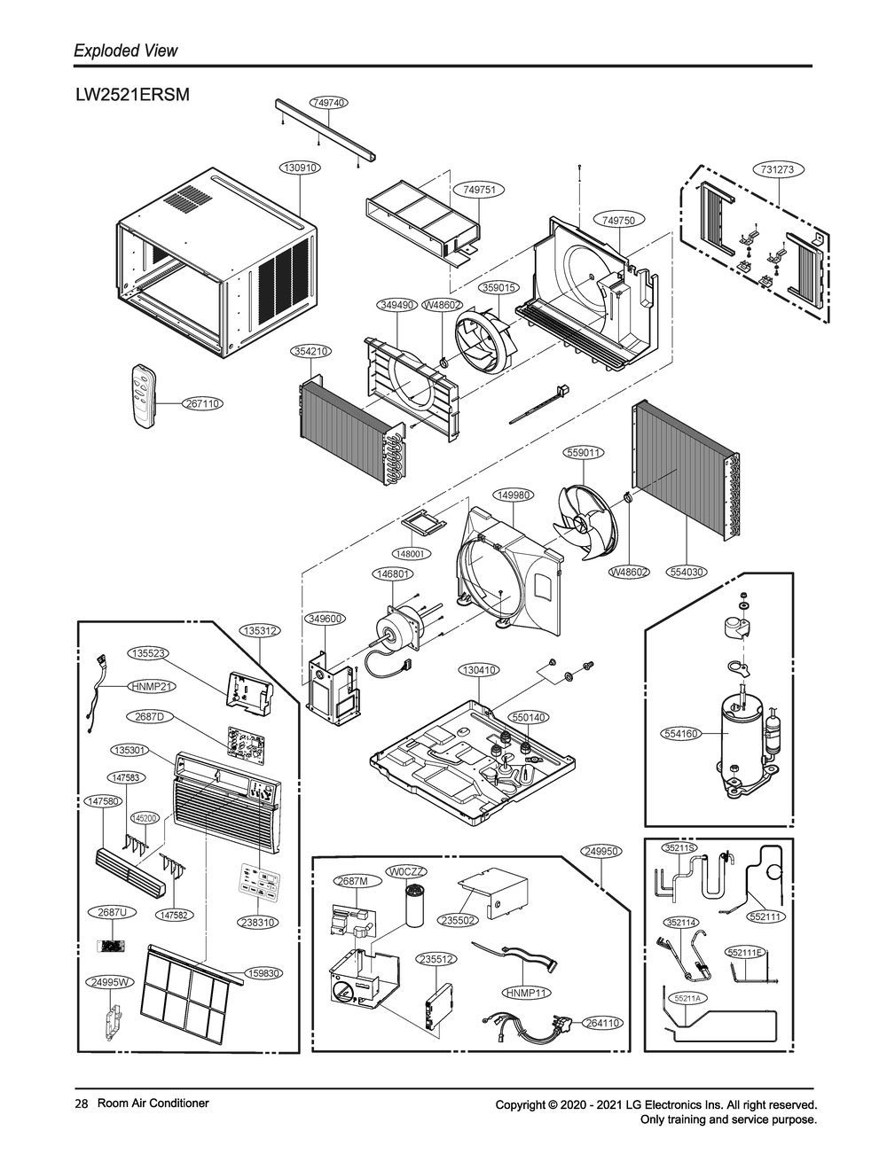 Diagram 1 Diagram and Parts List for W3NC25TNCM2 AT3AUSH LG Air Conditioner