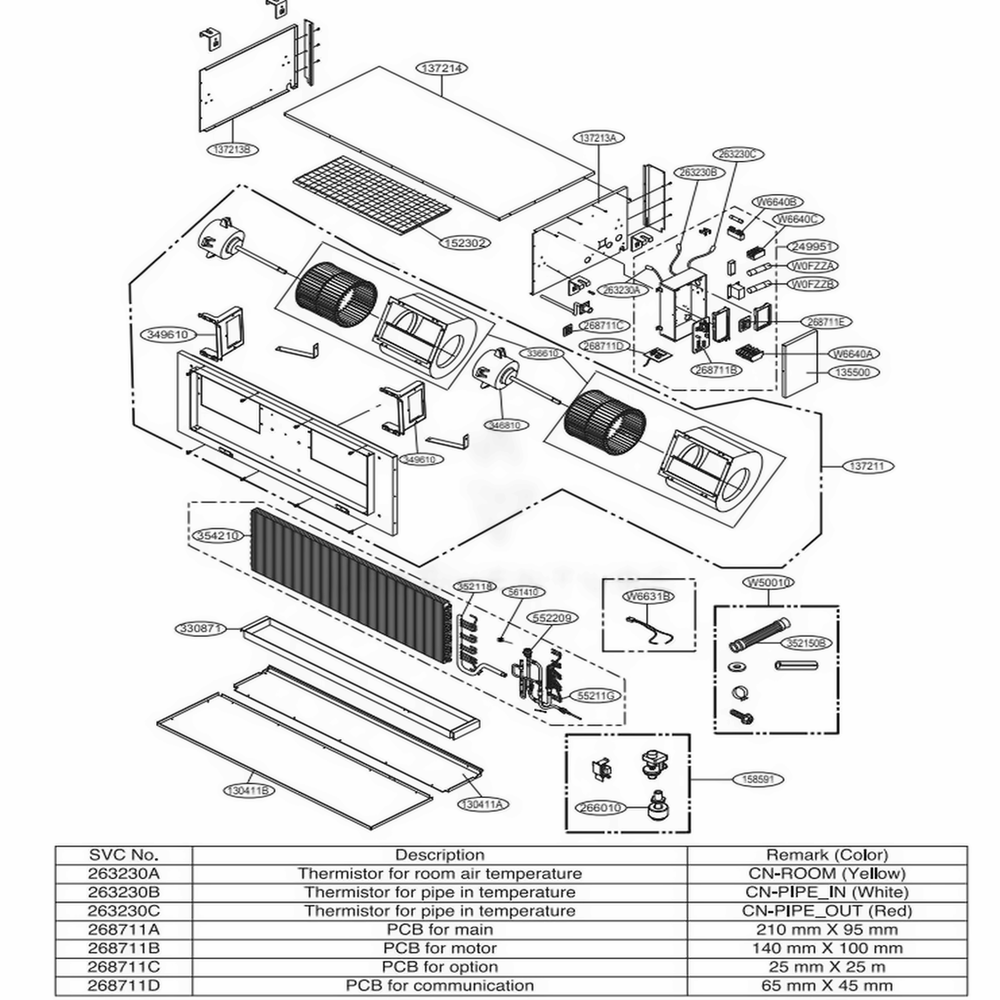 Br Chassis Diagram and Parts List for ARNU963B8A4 ANWALUS LG Air Conditioner