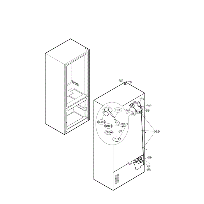 Ice Maker Diagram and Parts List for LFX25980ST 00 LG Refrigerator