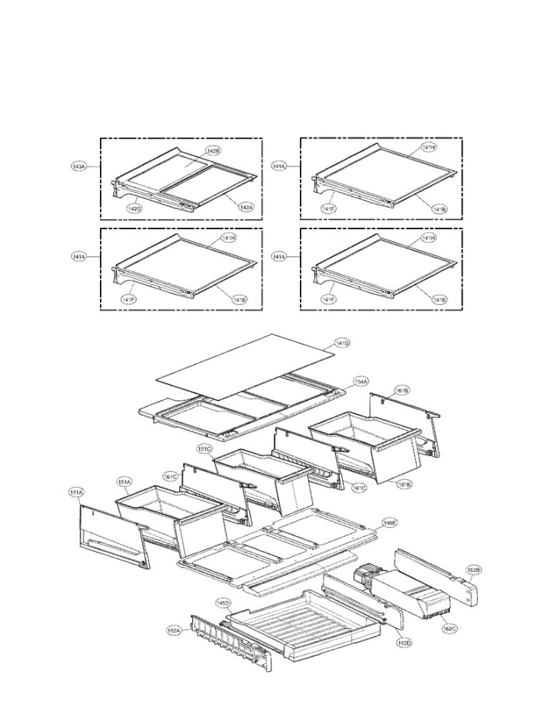 Refrigerator Parts Diagram and Parts List for LFX31935ST 00 LG Refrigerator