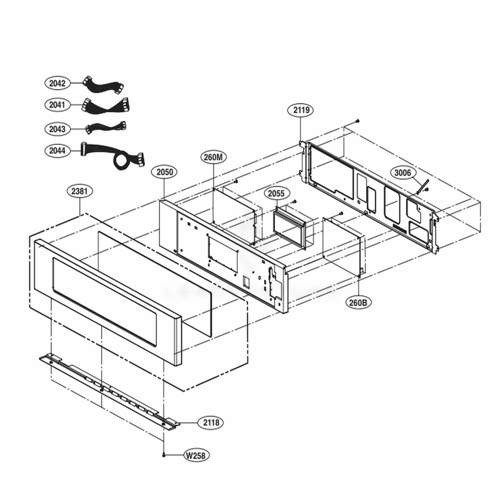 Controller Parts Diagram and Parts List for LWS3063ST ASTLLGA LG Wall Oven