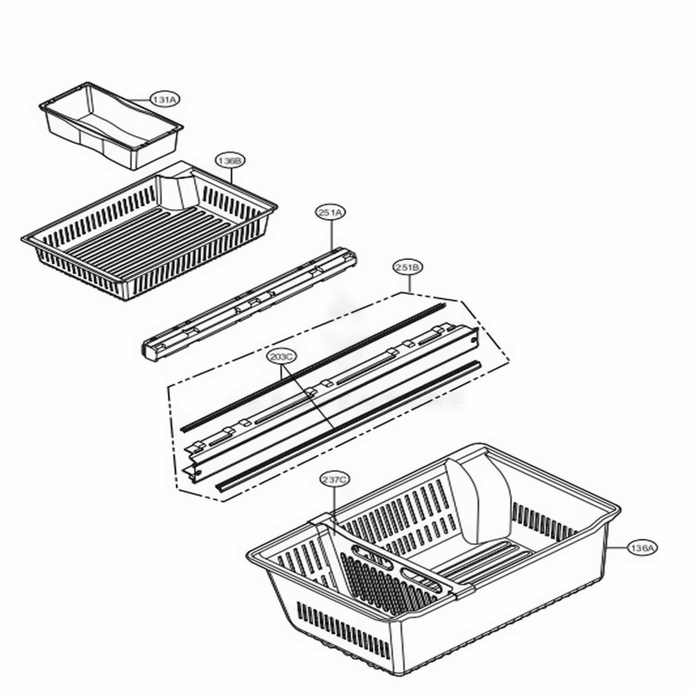 Freezer Parts Diagram and Parts List for LMXS27626D ASBCNA0 LG Refrigerator