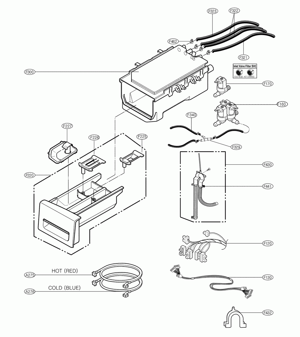Dispenser Diagram and Parts List for WM4370HKA  LG Washer