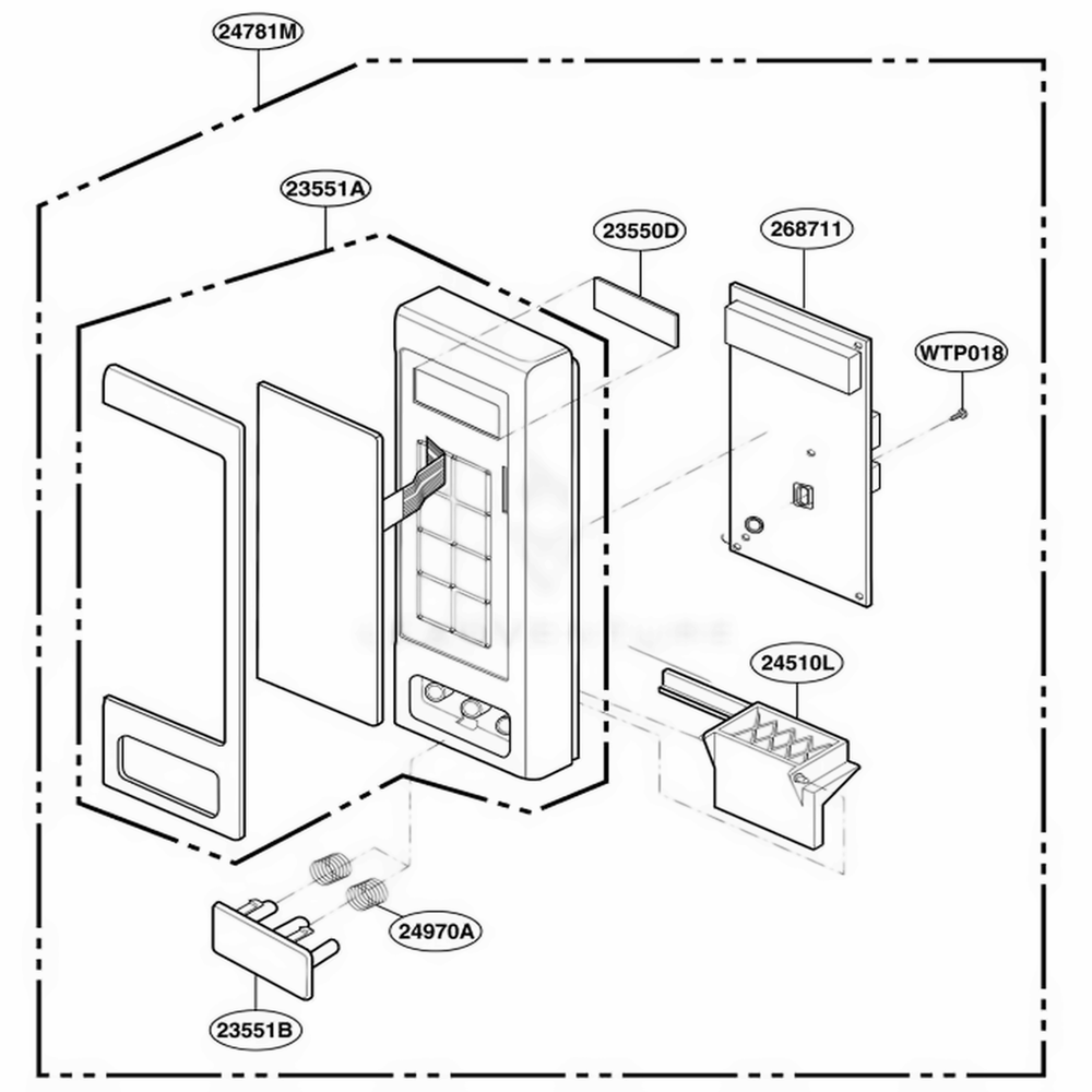 Controller Parts Diagram and Parts List for LSRM205ST CSBEVKG LG Range