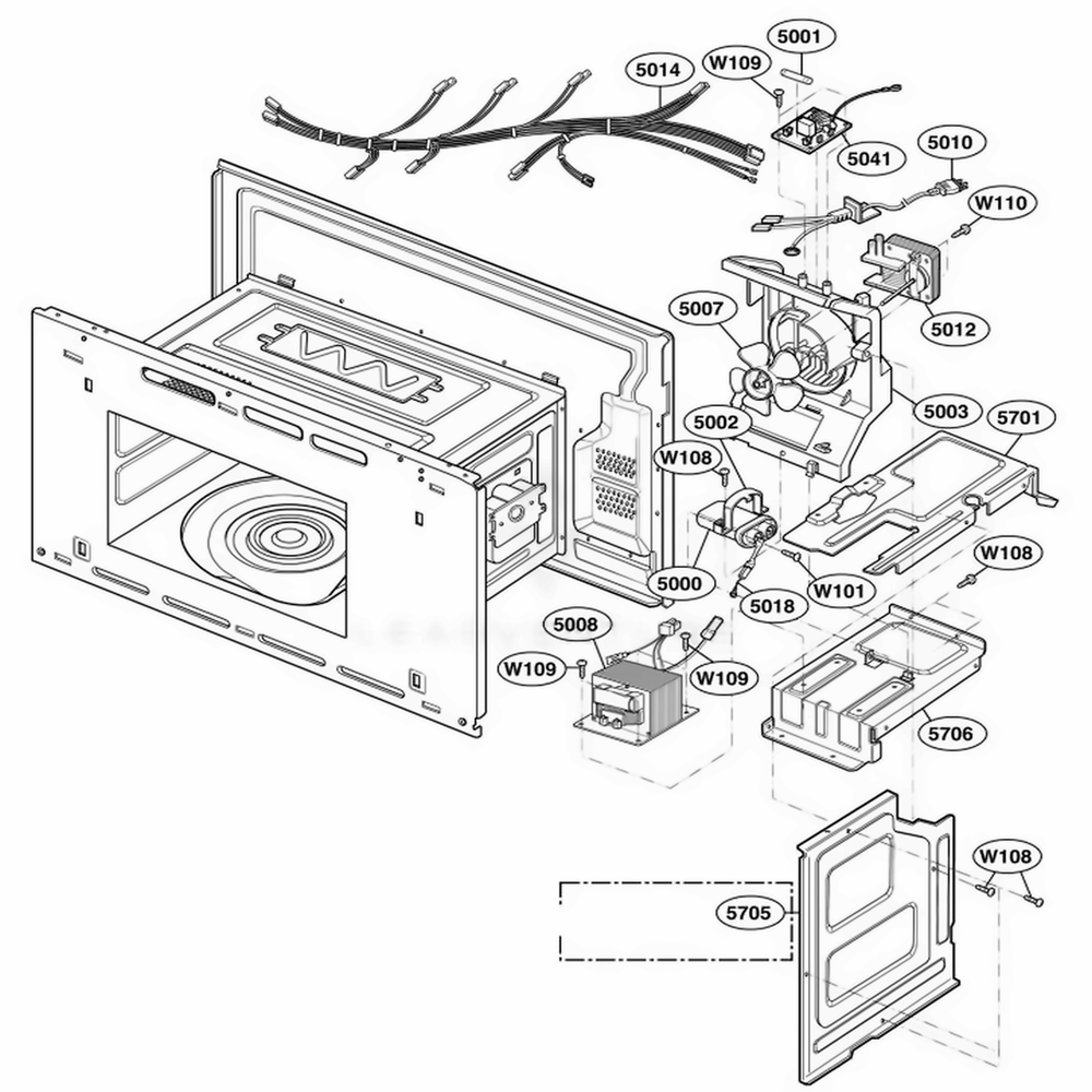 Interior Parts 2 Diagram and Parts List for JMC8127DDB ABKEJEN LG Range