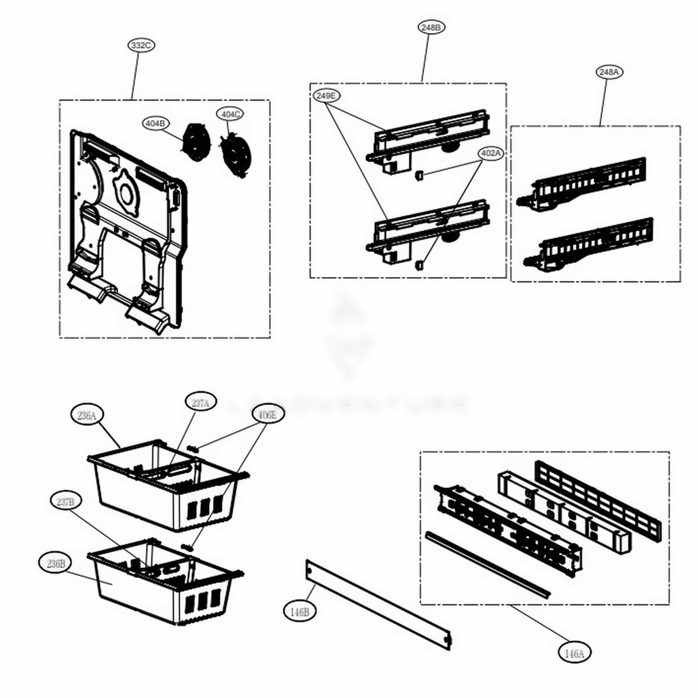 F Movable Diagram and Parts List for LRMXC1803S ASTCNA0 LG Refrigerator