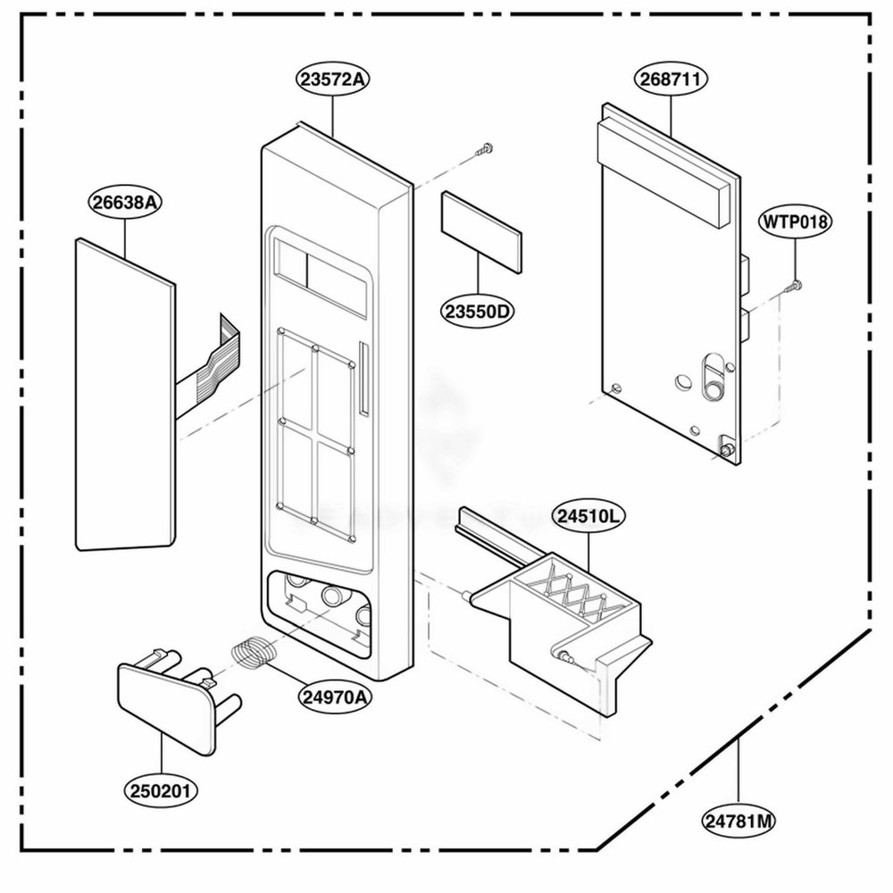 Control Panel Parts Diagram and Parts List for JES1351WB AM1EGEU LG Wall Oven