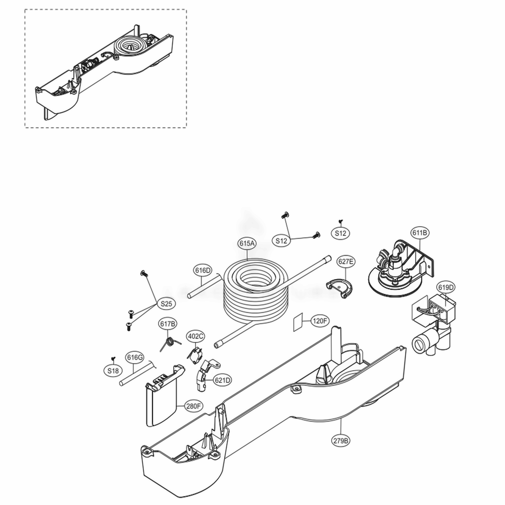 Dispenser Parts Diagram and Parts List for 79433 ASTCSE5 LG Refrigerator
