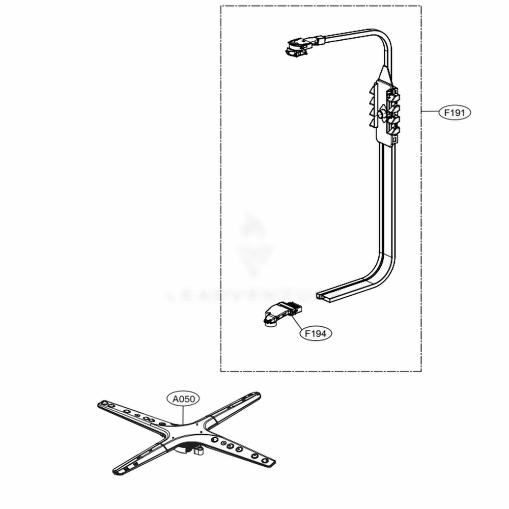 Water Guide Assembly Diagram and Parts List for LSDT9908BD ABDESTD LG Dishwasher