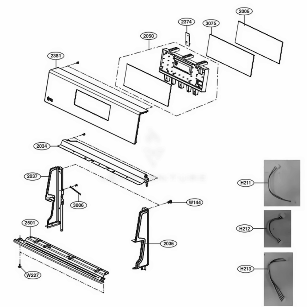 Controller Parts Diagram and Parts List for LRGL5823S FSTELGA LG Range