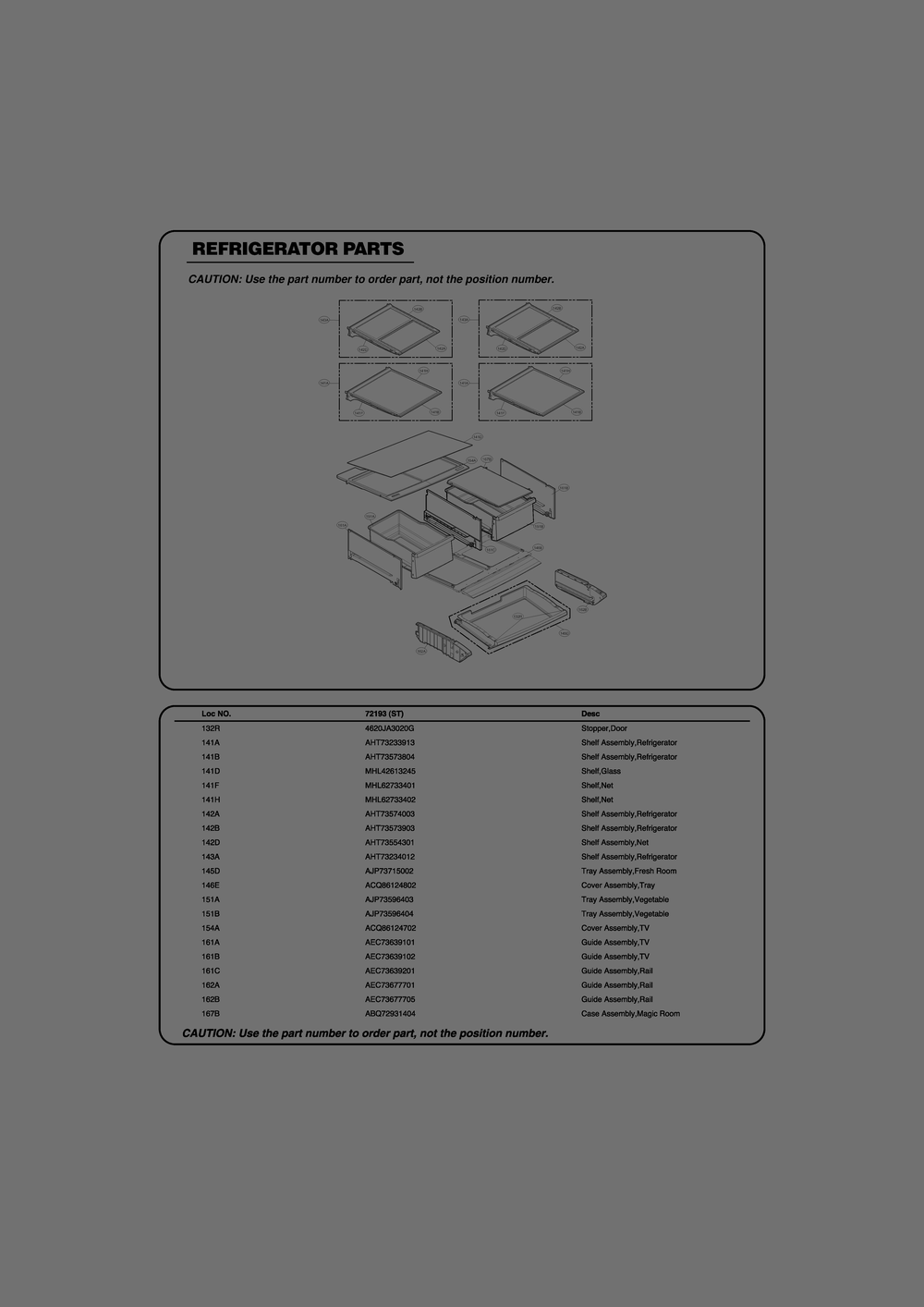 Refrigerator Parts Diagram and Parts List for GR-J338HSTP ASTCSE1 LG Refrigerator