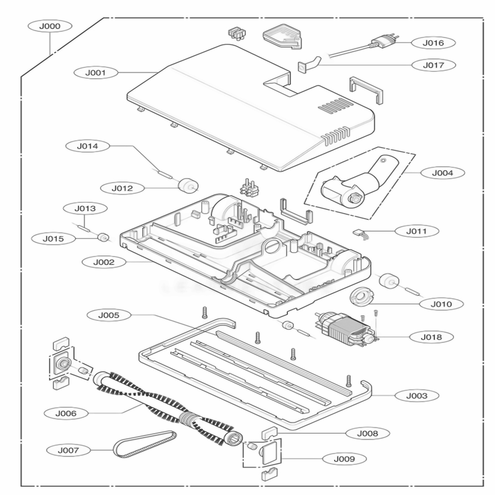 Nozzle Assembly, Power 2 Diagram and Parts List for 21325 ANBESRC LG Canister Vacuum