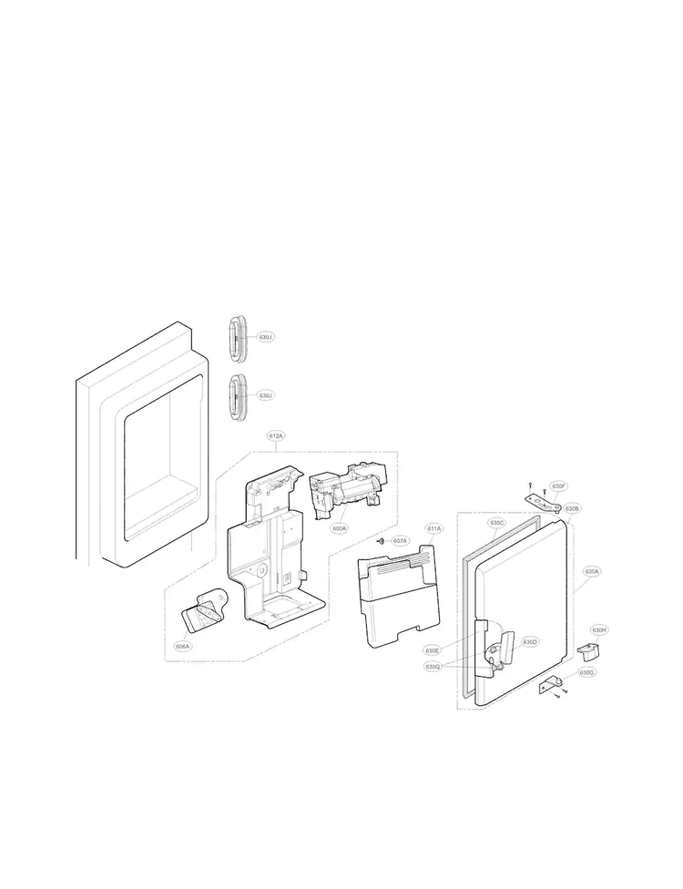 Ice Maker Parts Diagram and Parts List for LMXC23746S 00 LG Refrigerator