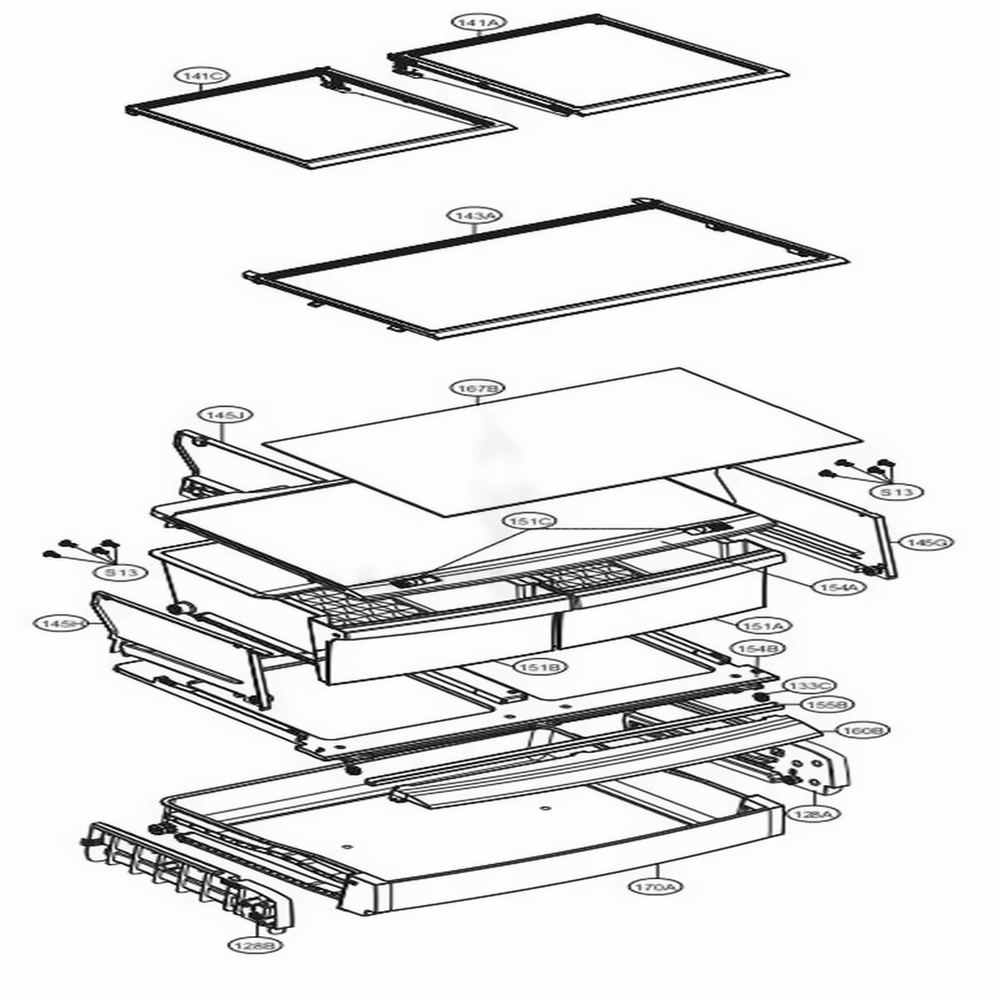 Refrigerator Parts Diagram and Parts List for 79044 ABICSE1 LG Refrigerator