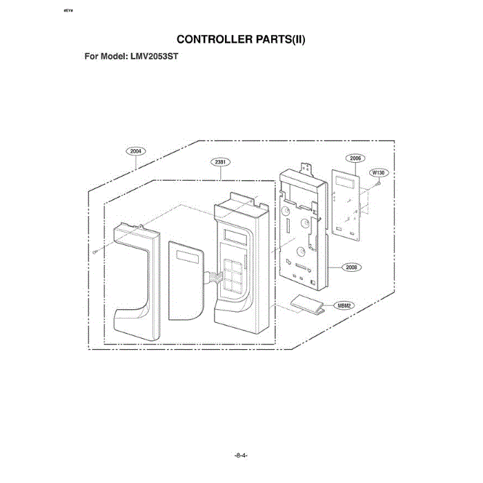 Section 4 Diagram and Parts List for LMV2053ST AS1ELGA LG Microwave Oven Combo