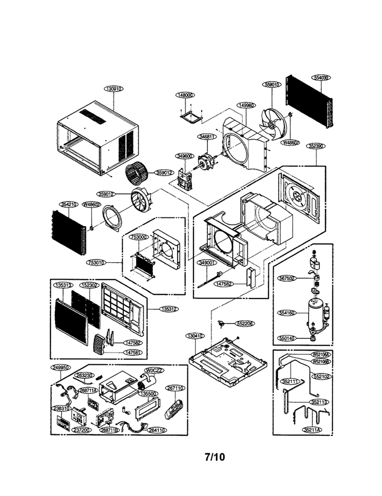 Room A/c Diagram and Parts List for LWX123CGMK1  LG Air Conditioner