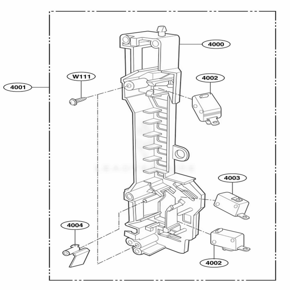 Latch Board Parts Diagram and Parts List for AMV4204AAW AW1EAMA LG Range