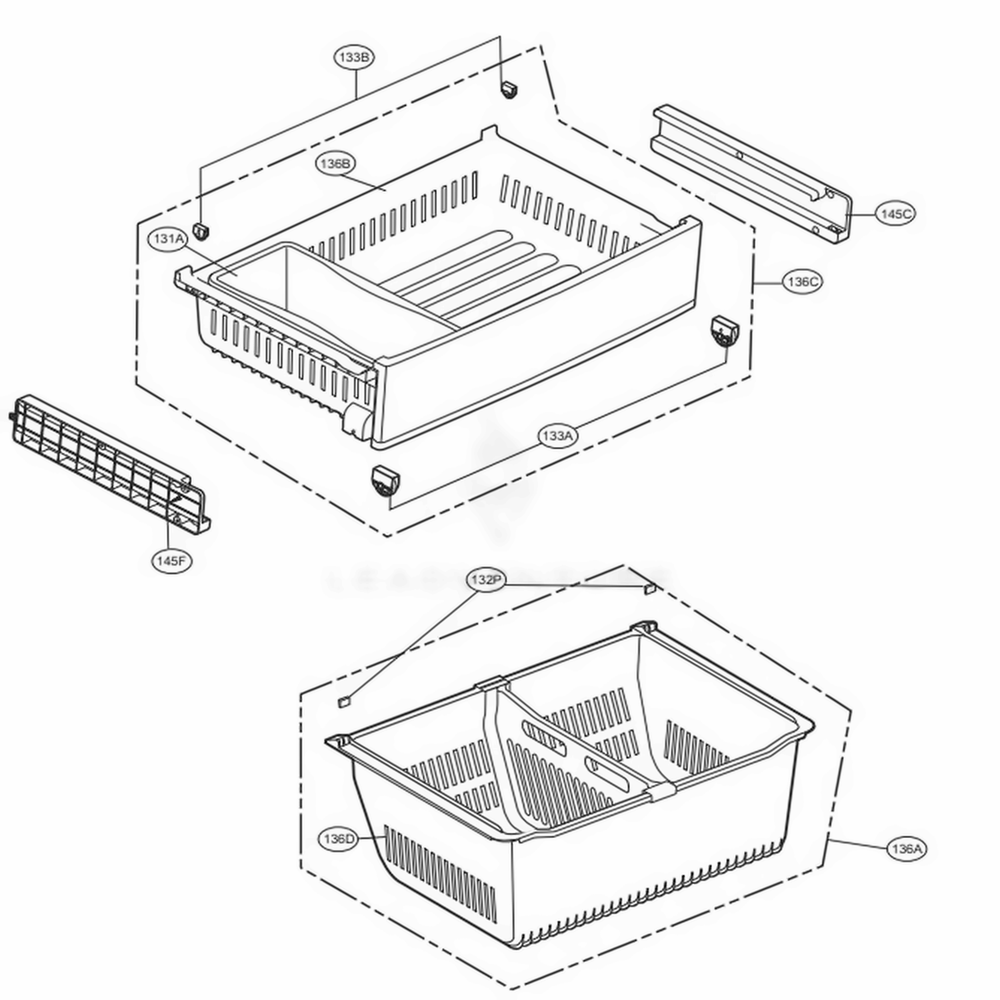 Freezer Parts Diagram and Parts List for 71032 ASWCSE1 LG Refrigerator