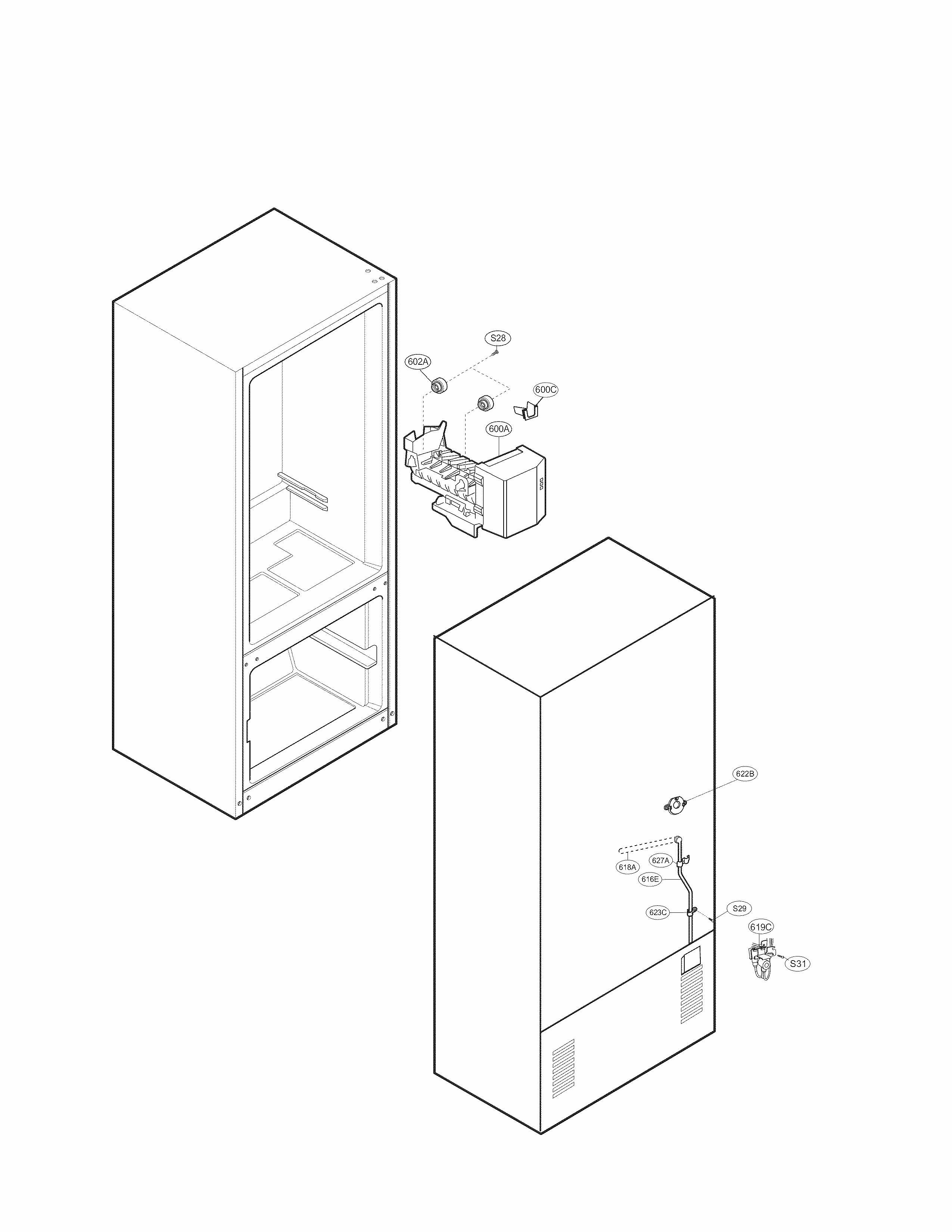 Ice Maker Parts Diagram and Parts List for 79578094901  Kenmore Refrigerator