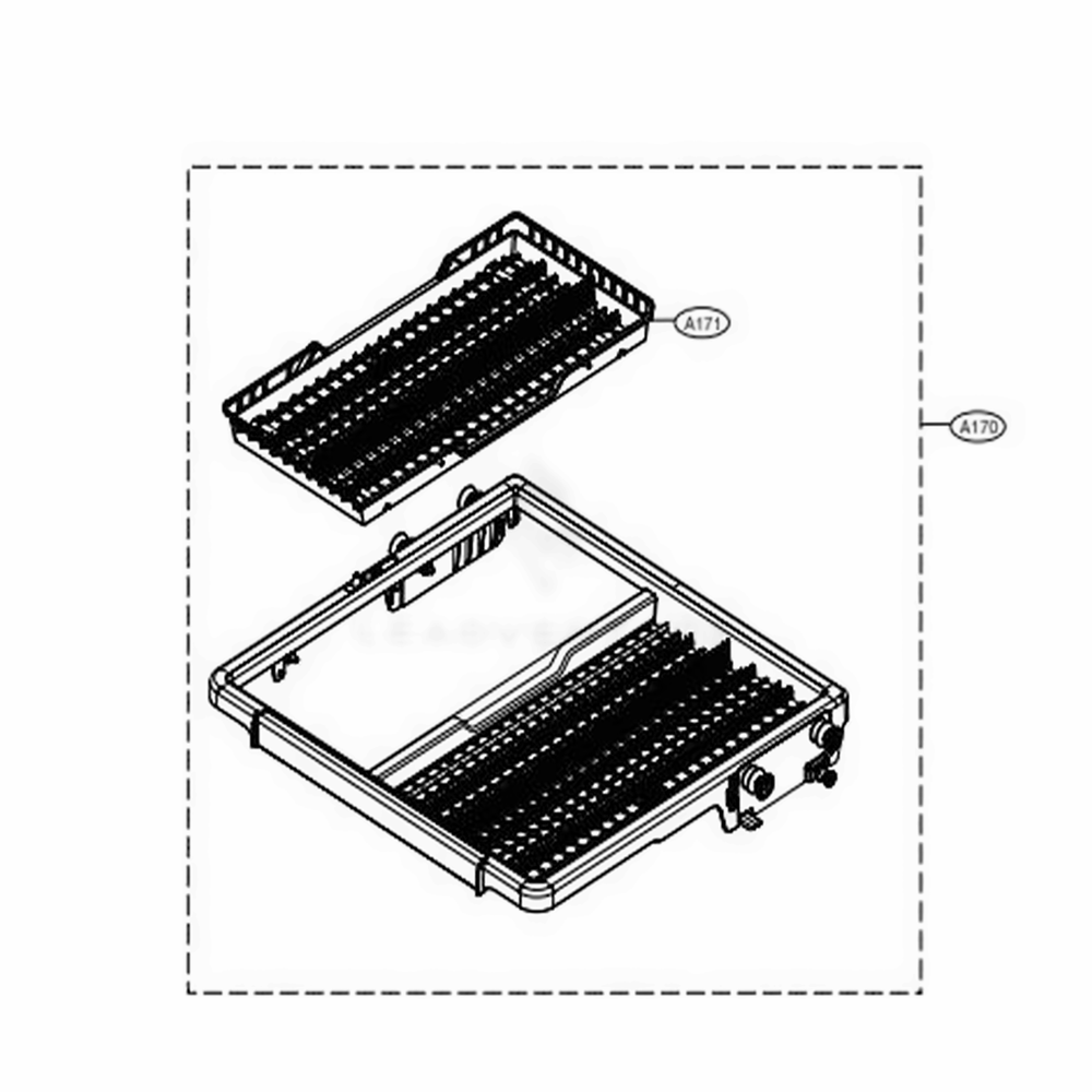 Third Rack Assembly Diagram and Parts List for LDP7808BD ABDESNA LG Dishwasher