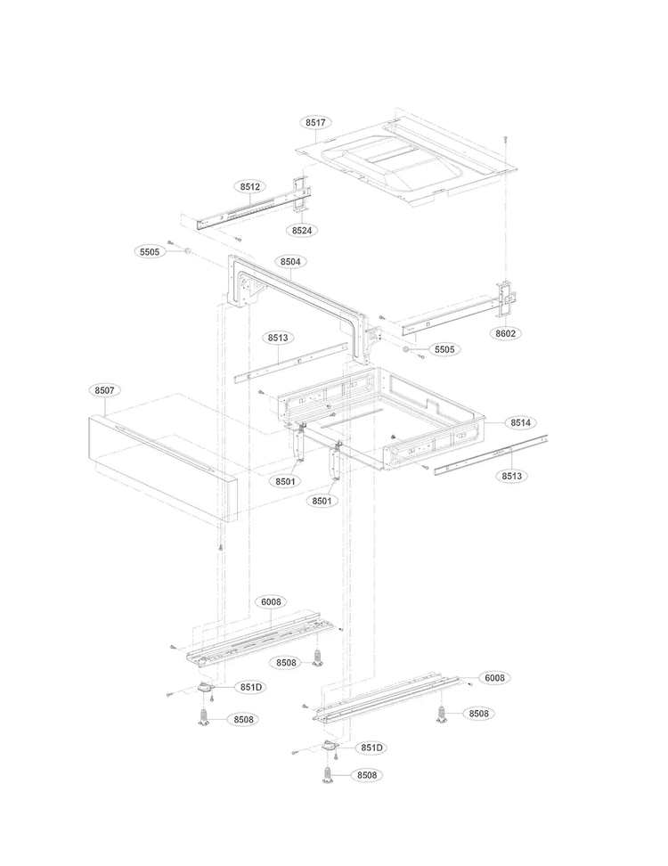 Drawer Parts Diagram and Parts List for LRG4113ST  LG Range