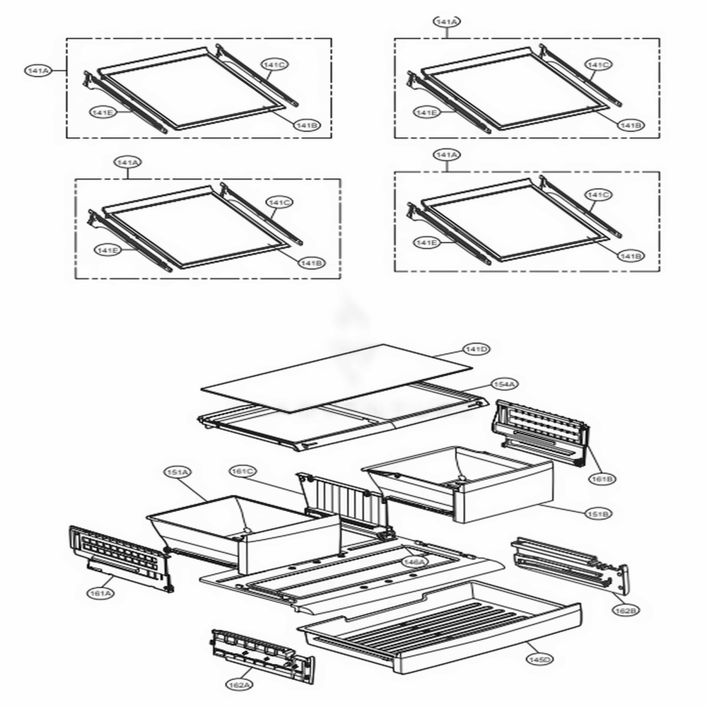 Refrigerator Parts Diagram and Parts List for LFC28768SB AWBCNA0 LG Refrigerator