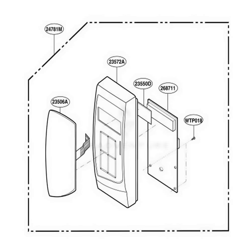 Control Panel Parts Diagram and Parts List for MA1020W MWEGSE LG Wall Oven