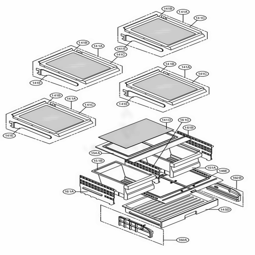 Refrigerator Parts Diagram and Parts List for LFX25974ST ASTCNA5 LG Refrigerator