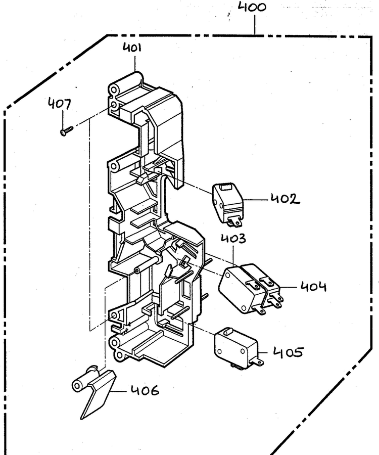 Latch Board Parts Diagram and Parts List for MV-1155W  LG Microwave