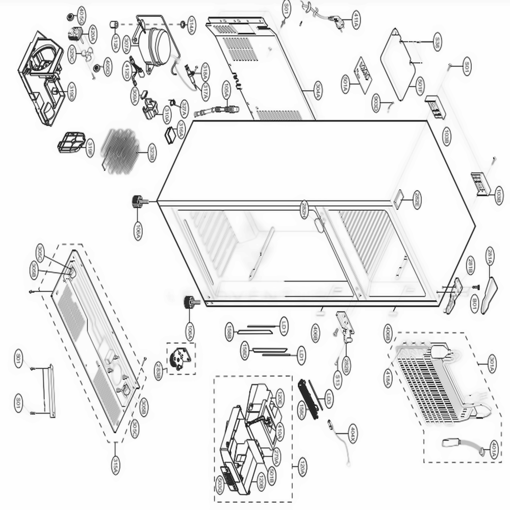 Case Parts Diagram and Parts List for LTCS20220B AWBCNA2 LG Refrigerator