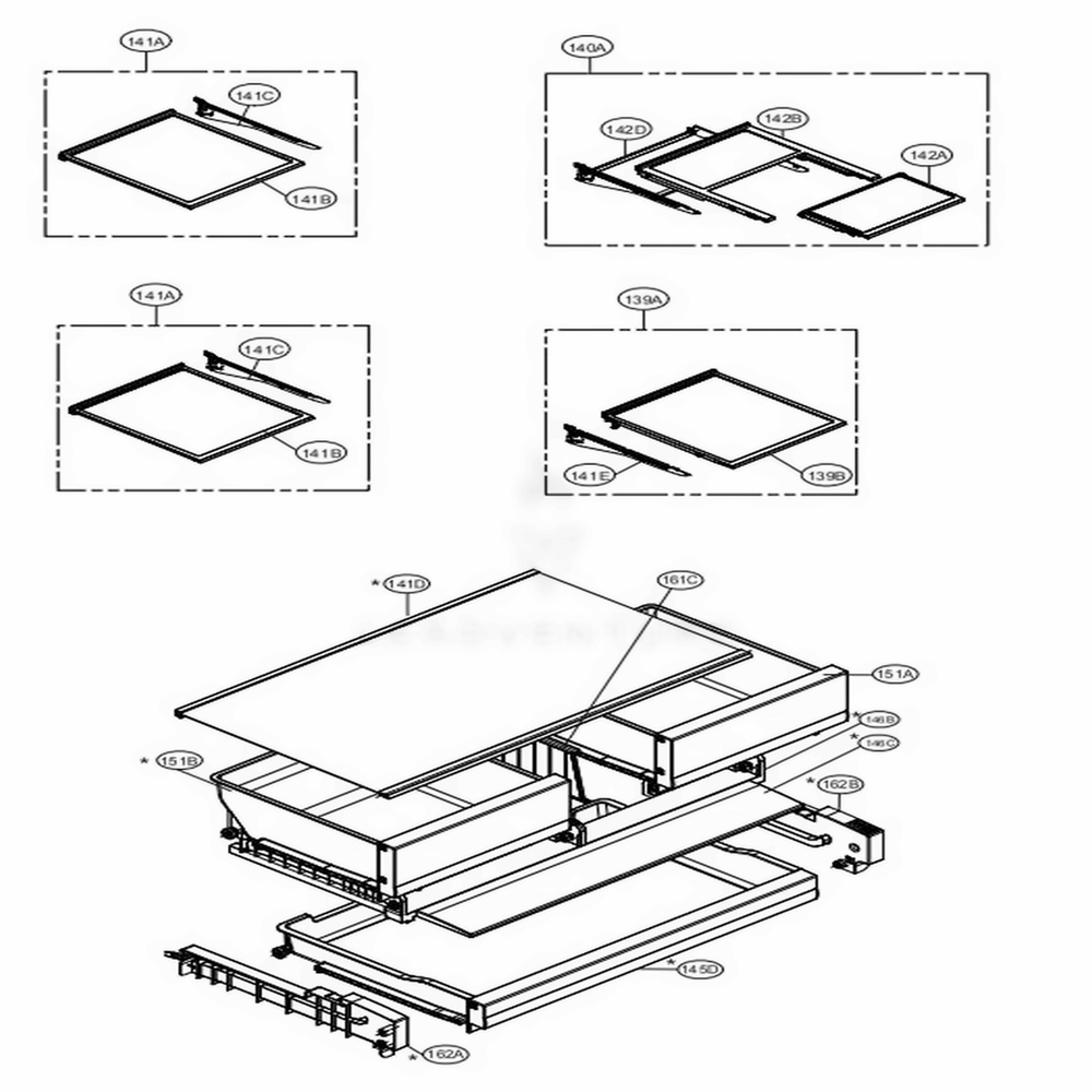 Refrigerator Parts Diagram and Parts List for LFXS28566M AMTCNA2 LG Refrigerator
